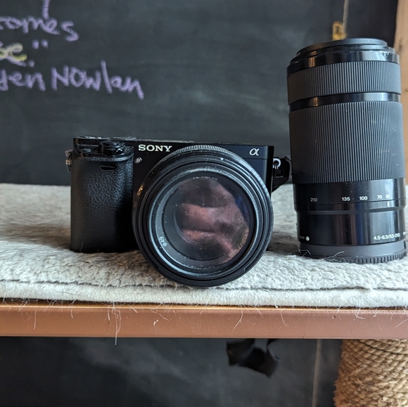 Sony a6000 w 55-210mm zoom lens and 50mm prime